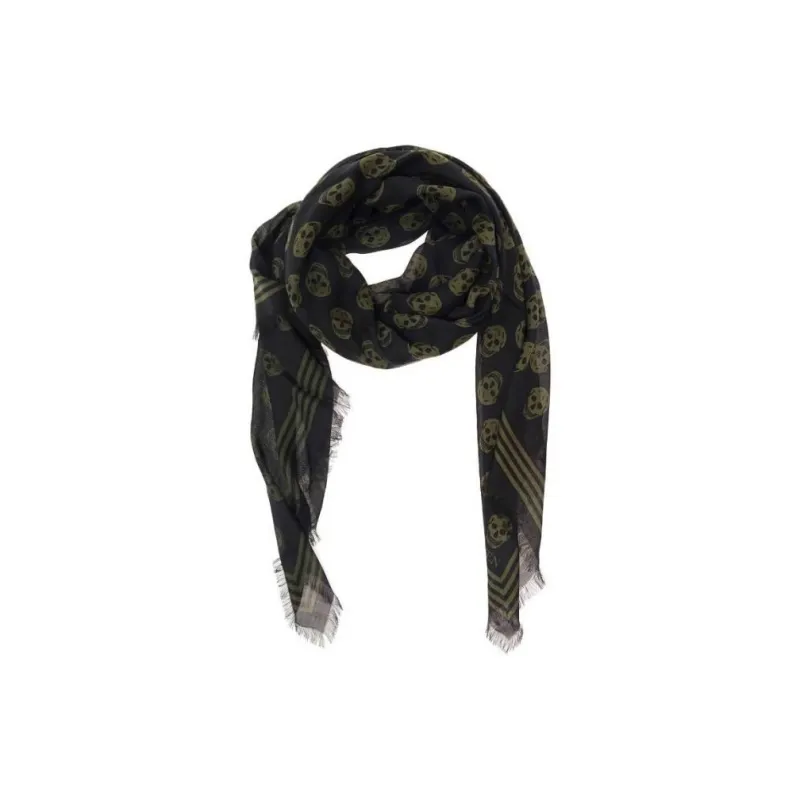 Alexander McQueen Skull Printed Fringed Scarf-2