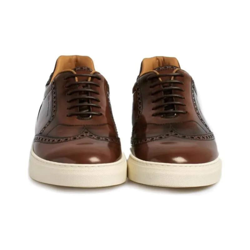 EMPORIO ARMANI Skateboard Shoes Men Low Top Brown-2