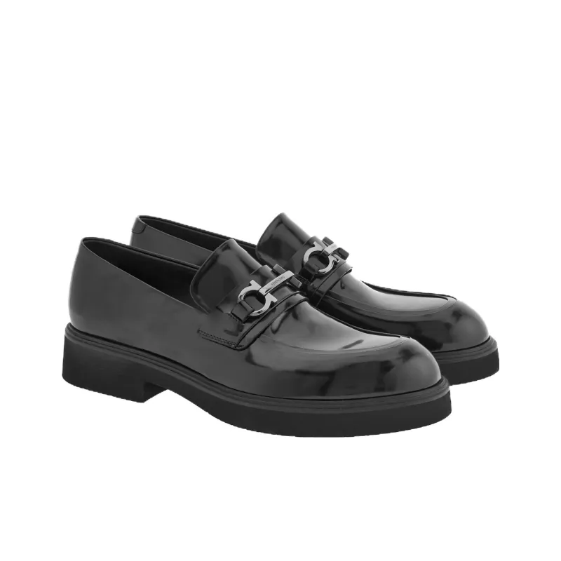 FERRAGAMO Gancini ornament Leather Loafers-2