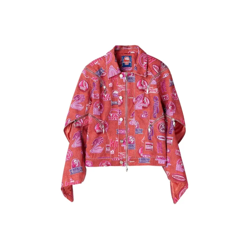 HYSTERIC GLAMOUR X Kiko Kostadinov Women's Zip Moto Jacket Pink-1