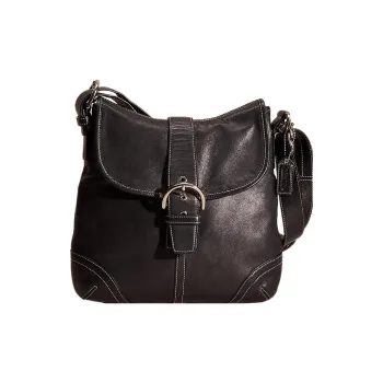COACH Soho Leather Saddle Bag Shoulder Bag Crossbody Bag Large Size Women's Black