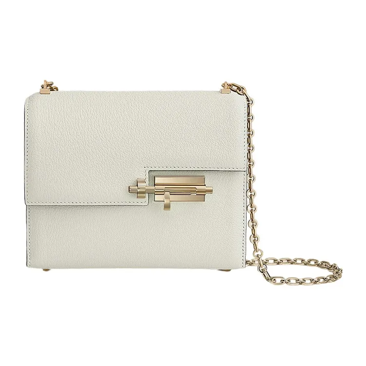 HERMES Verrou Mysore Goat Skin Verrou Bag, Shoulder Bag, Crossbody Bag Mini Women's 0TMushroom White-0