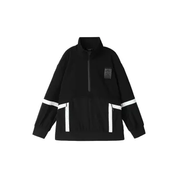 NORVINCY Versatile Hoodless Half-Open Collar Heavyweight Casual Sweatshirt Men's