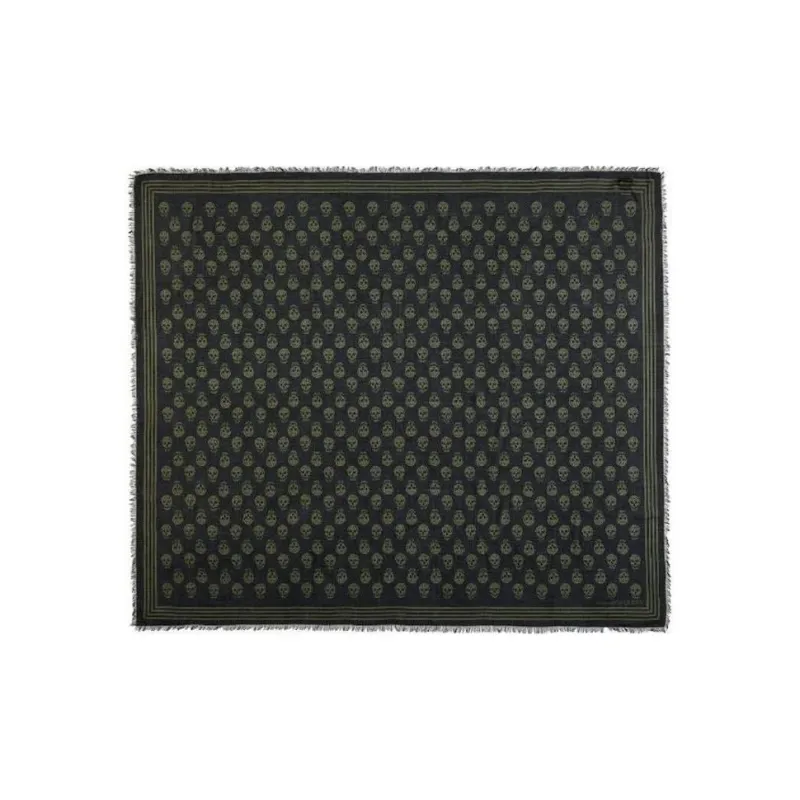 Alexander McQueen Skull Printed Fringed Scarf-0
