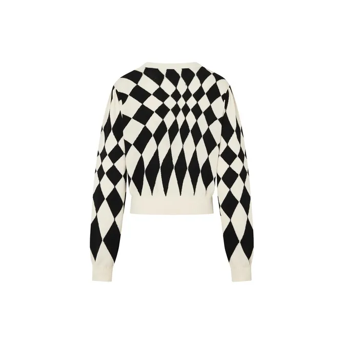 MO&CO Knitwear Women's Black White Plaid-1