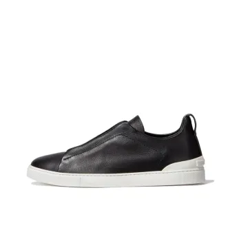 Zegna SECONDSKIN Triple Stitch Leather Sneakers