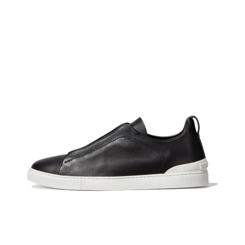 Zegna SECONDSKIN Triple Stitch Leather Sneakers-0