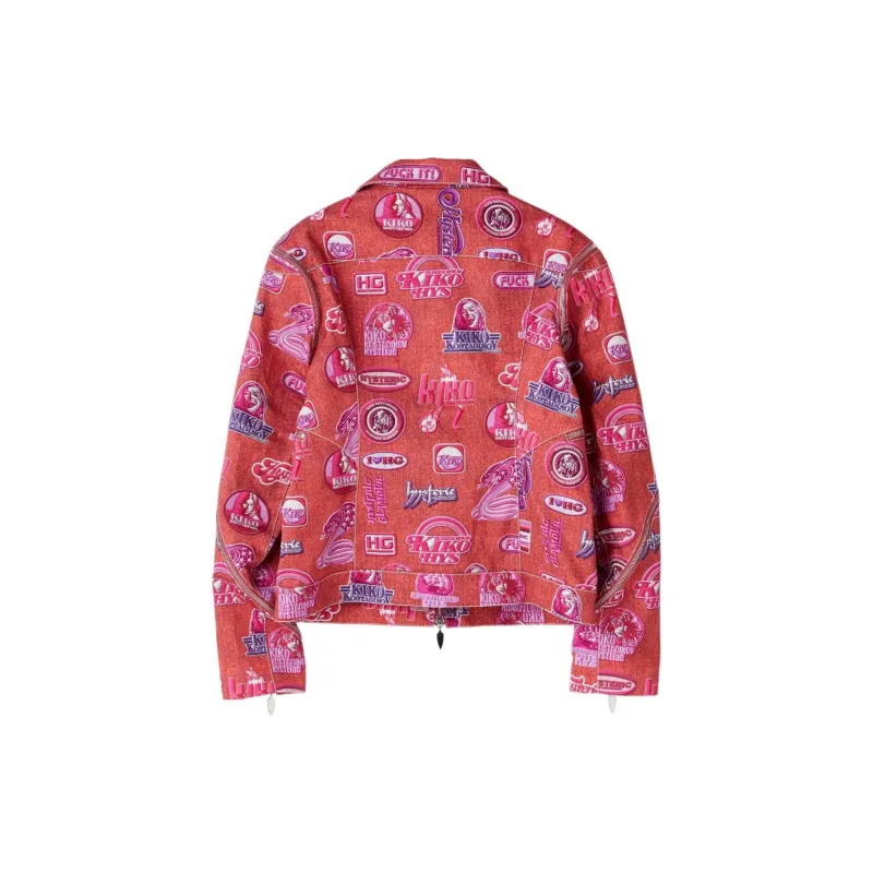 HYSTERIC GLAMOUR X Kiko Kostadinov Women's Zip Moto Jacket Pink-2