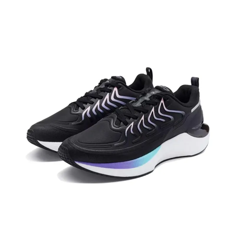 XTEP Wind And Fire 27 Generations Cushioning Wear Resistant Low Top Running Shoes Women's Black Wisteria Purple-2