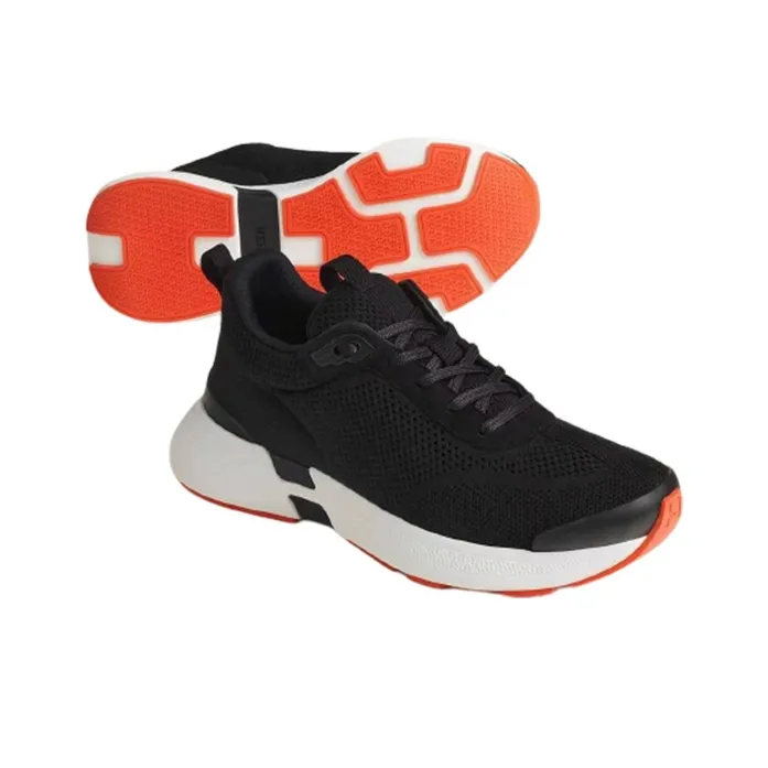 HERMES Heros Low Top Casual Shoes Men's Black-4