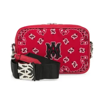 AMIRI Cotton Canvas Canvas Bag Shoulder Bags Men's Red