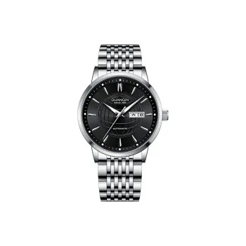 GUANQIN GJ16304 Automatic Mechanical Movement Stainless Steel Watchband Watch Men's Watches Black Dial