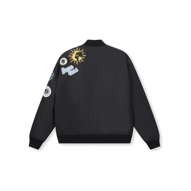 BONELESS Baseball Jacket Unisex Black-1