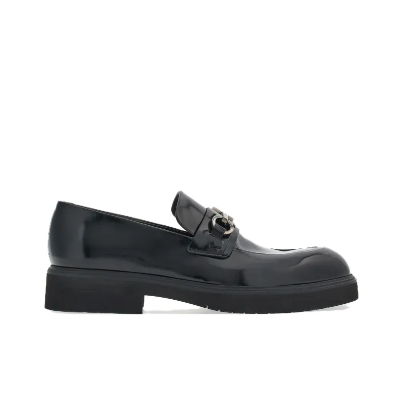 FERRAGAMO Gancini ornament Leather Loafers-1