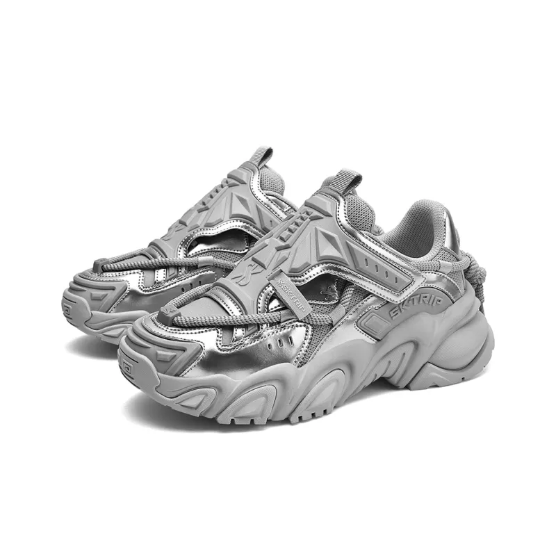 SK.TRIP Mecha Low-Top Chunky Sneakers Men's Titanium Gray-2