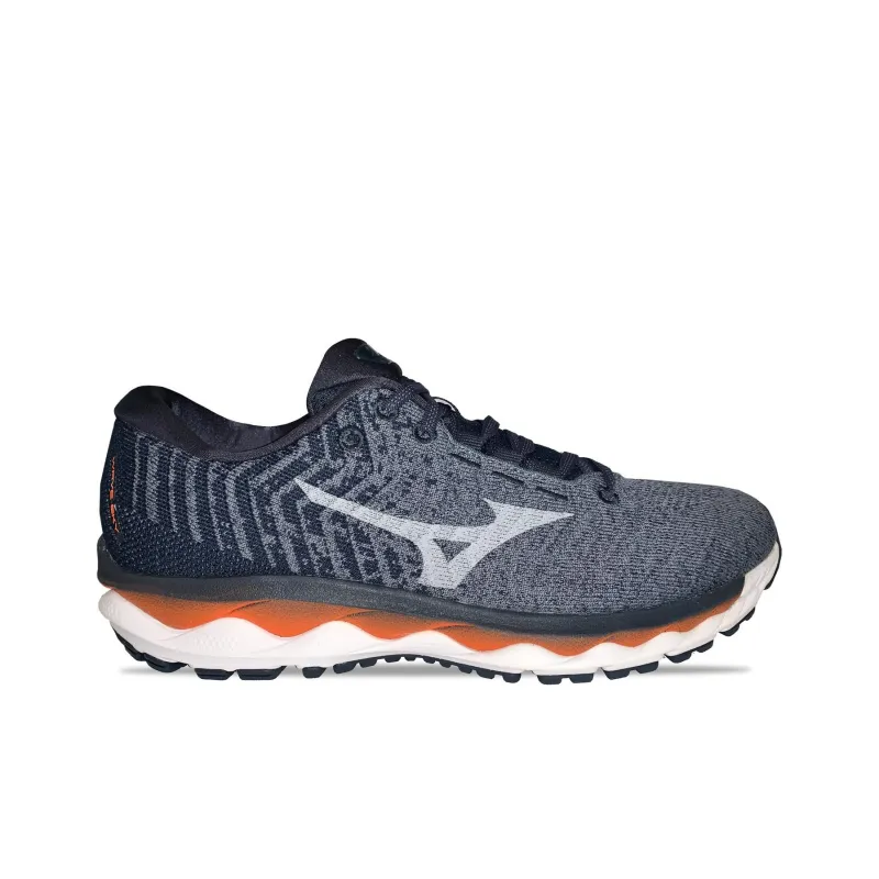 Mizuno Wave Sky Waveknit Wave Sky Waveknit 3 Anti Slip Wear Resistant Low Top Running Shoes Men's Gray Blue-1