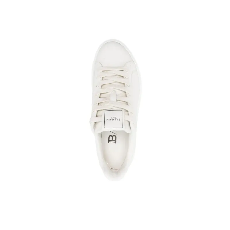 BALMAIN B Court Low Top Skateboard Shoes Women's White-4