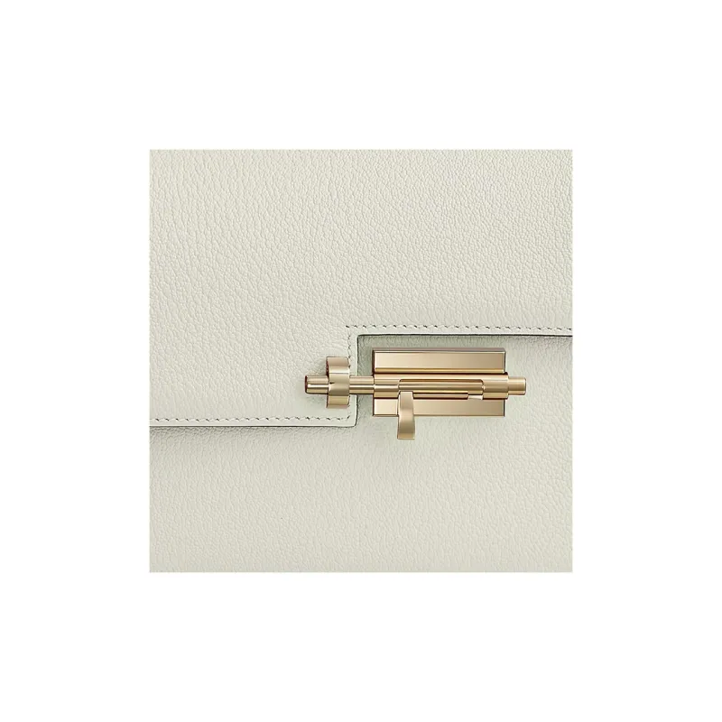 HERMES Verrou Mysore Goat Skin Verrou Bag, Shoulder Bag, Crossbody Bag Mini Women's 0TMushroom White-4