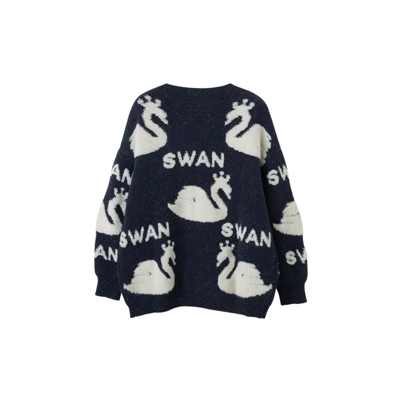 XIANGYING Knitwear Women's Navy Blue-1