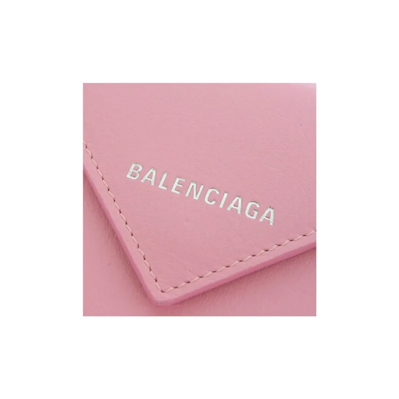 Balenciaga Leather Wallet Women's Dark Pink-5