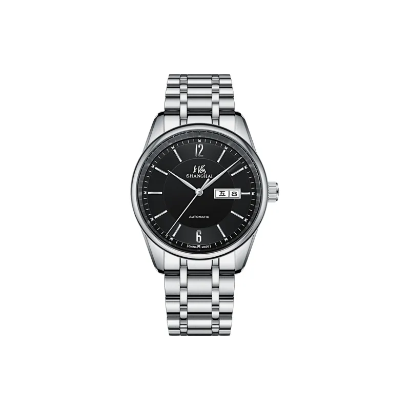 SHANGHAI National Collection Automatic Mechanical Movement Steel Strap Watch Men's Watches White Dial-8