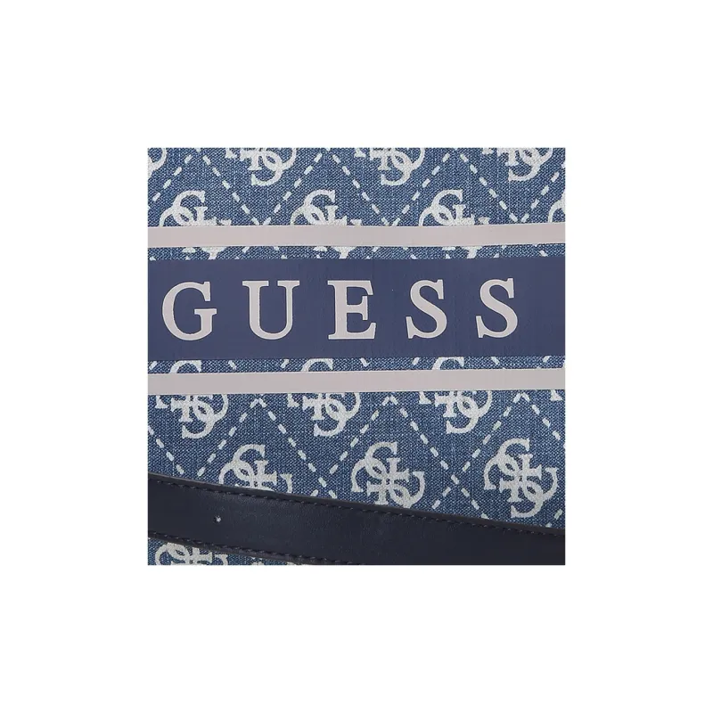 GUESS Synthetic Leather Tote Bag Shopping Bag Shoulder Bag Crossbody Bag Handbag Medium Size Women's Blue-4