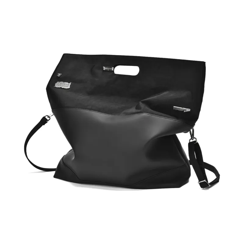 EPIPHQNY PU Messenger Bag Shoulder Bag Crossbody Bag Regular Unisex Black-2