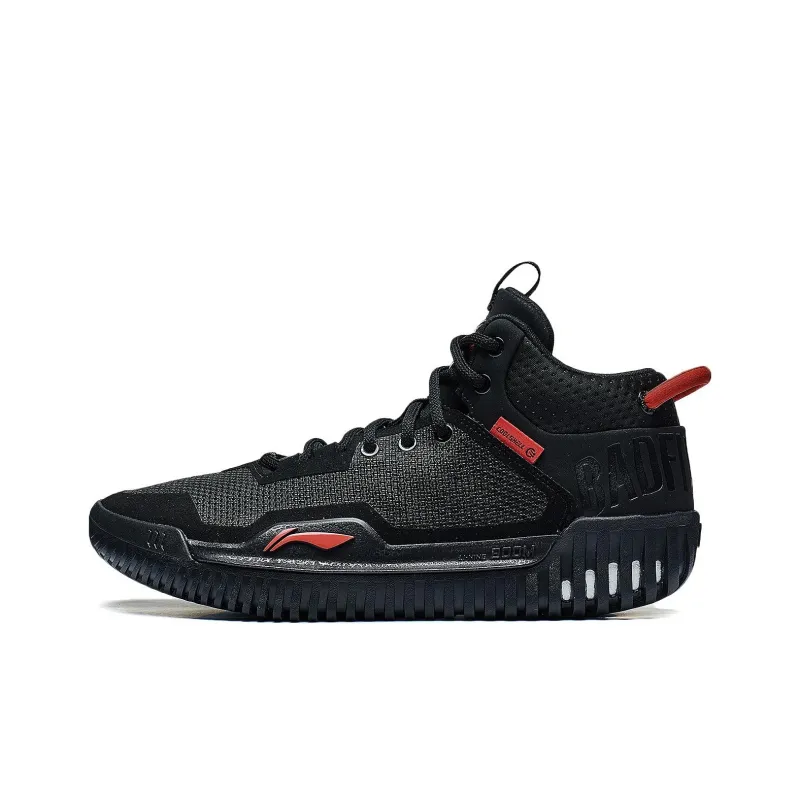 LiNing Badfive 3 Anti Slip Wear Resistant Mid Top Basketball Shoes Men's Black-0