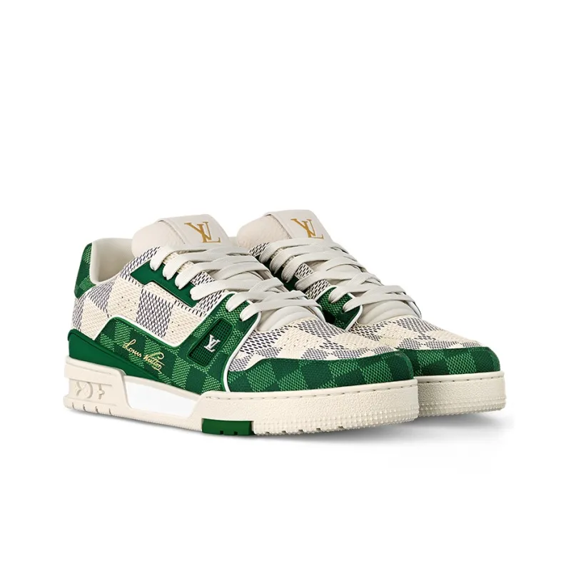 LOUIS VUITTON LV Trainer Damier White Green-1