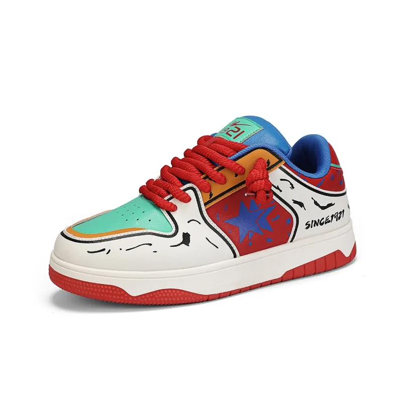DOUBLE STAR 88 Slip Resistant Cushioning Abrasion Resistant Lightweight Breathable Low Top Skateboard Shoes Unisex-7
