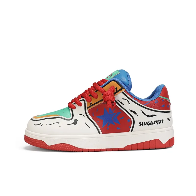 DOUBLE STAR 88 Slip Resistant Cushioning Abrasion Resistant Lightweight Breathable Low Top Skateboard Shoes Unisex-6