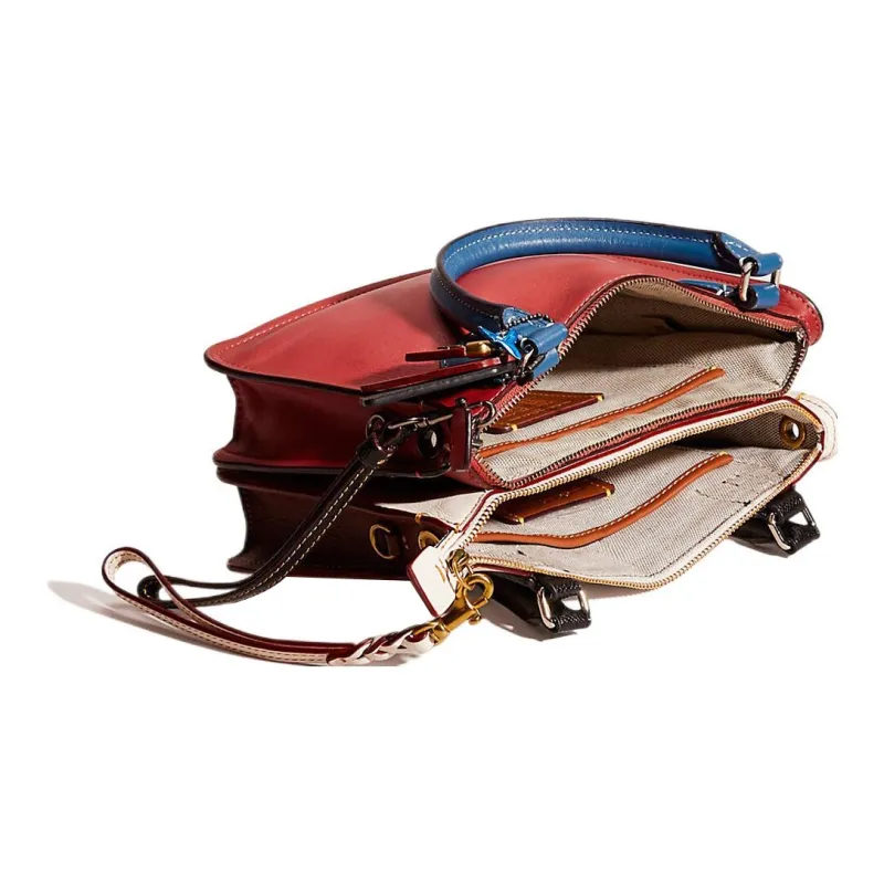 COACH Soho Glove Tanned Leather Handbag, Shoulder Bag, Crossbody Bag Small Size Women's Red & White-2
