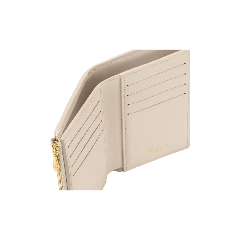 LOUIS VUITTON Cow Leather Wallet Regular Women's White-4