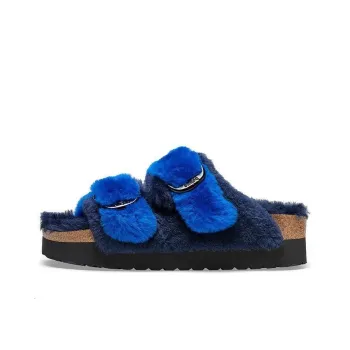 Birkenstock Arizona Big Buckle Pap Fur Narrow Fit 'Ultra Blue/Midnight' Women's