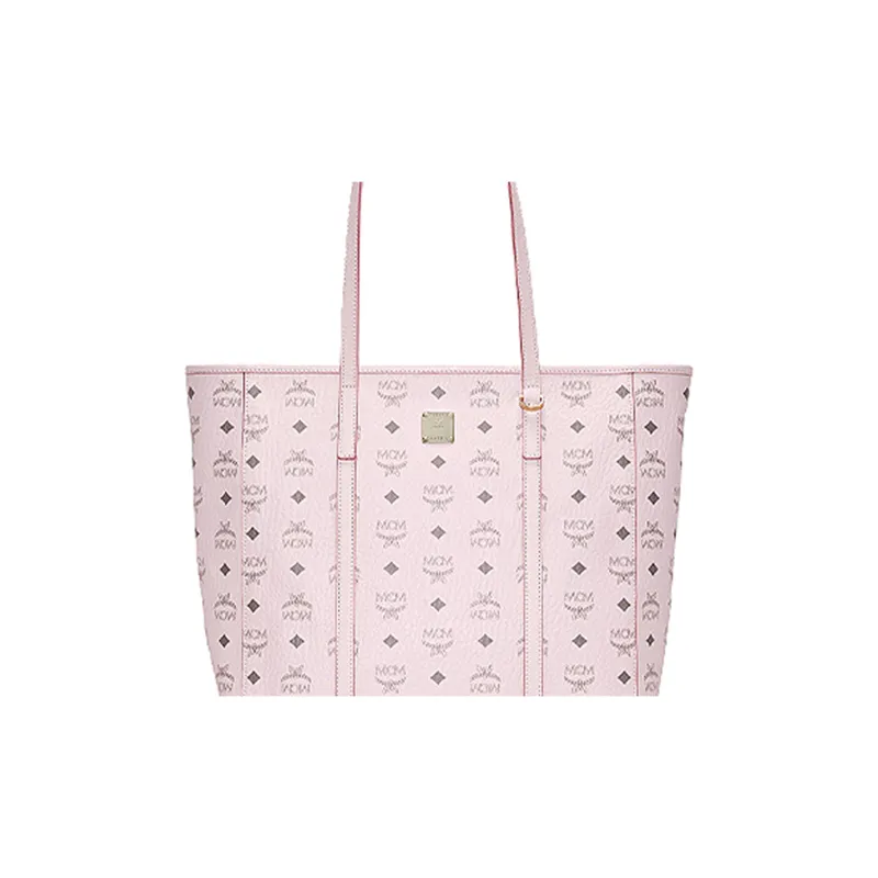 MCM Cow Leather Tote Bag, Shopping Bag, Handbag, Shoulder Bag Medium Size Women's Cherry Blossom Pink-4