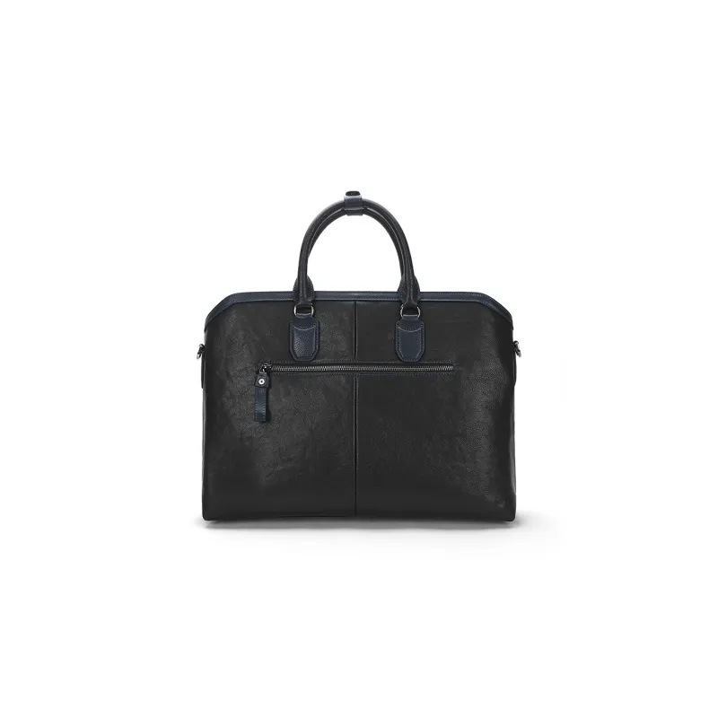 ELLE HOMME Top Grain Cow Leather Document Bag, Shoulder Bag, Crossbody Bag, Handbag Regular Men's Solid Color-3
