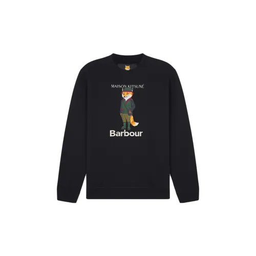 Barbour X Maison Kitsune Sweatshirts Unisex Black