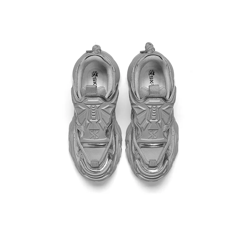 SK.TRIP Mecha Low Top Chunky Sneakers Men's Titanium Gray Box Limited Edition-5