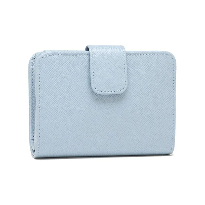 PRADA Leather Wallet Regular Women's Light Blue-3