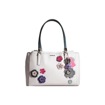 COACH Christie Leather Shoulder Bag Crossbody Bag Handbag Small Size Women's White