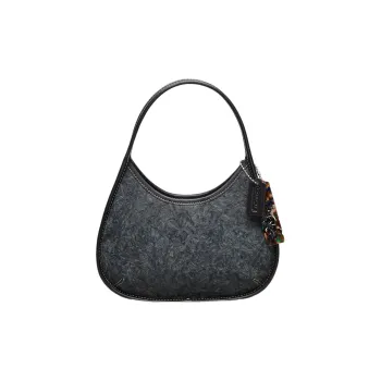COACH Ergo Leather Shoulder Bag, Handbag Medium Size Women's Black