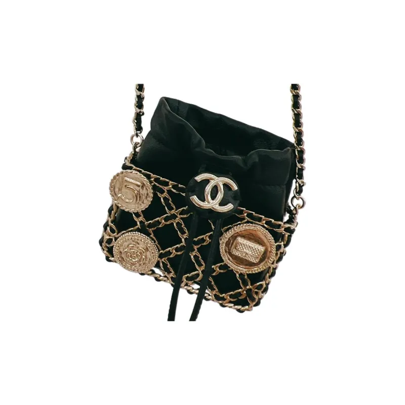 CHANEL Leather Crossbody Bags Women's Black-2