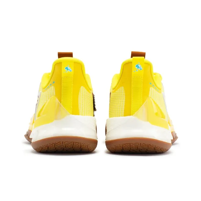 361° BIG3 4.0 PRO SpongeBob Cushioning Anti Slip And Wear Resistant Rebound Low Top Basketball Shoes Men's Yellow Brown-3