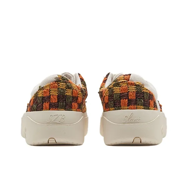 Senzubean Coverage Warm Slip Resistant Cushioning Wear Resistant Breathable Low Top Skateboard Shoes Unisex Pumpkin-5