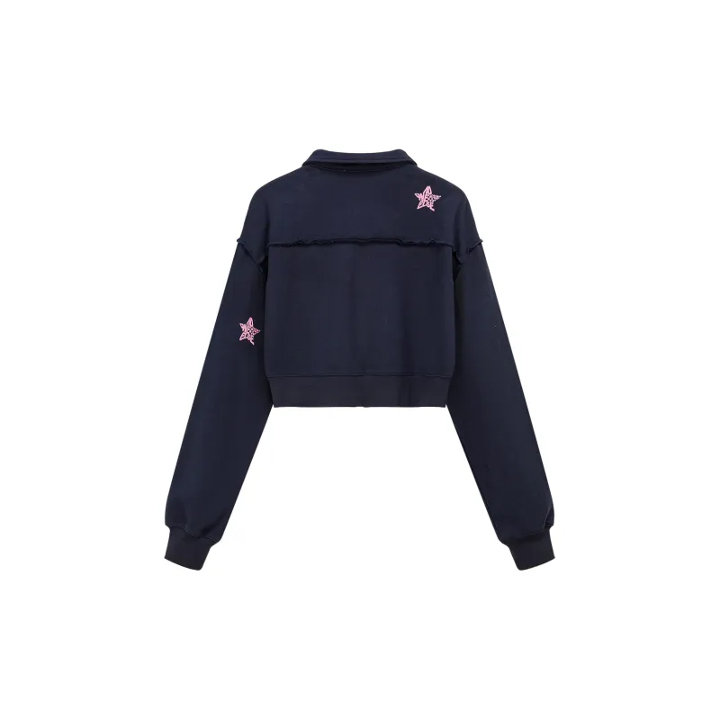 NO ONE ELSE Cropped Coats Women's Navy Blue-1