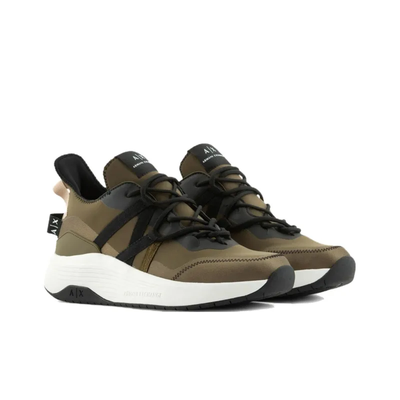 ARMANI EXCHANGEAE Low Top Casual Shoes Men's Green-1