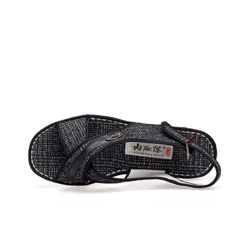 Neiliansheng Strap Sandals Men's Black Plaid-1