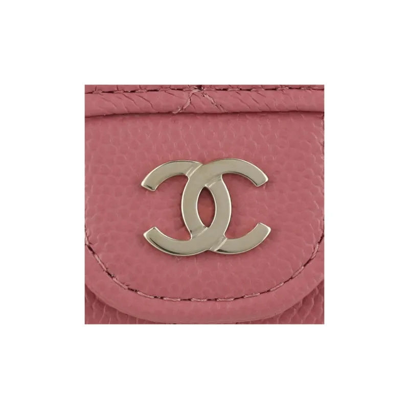 CHANEL Classic Flap CF Calfskin Coin Purse Wallet Women's Pink-1