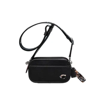 Coachtopia Leather Camera Bags Shoulder Bag Crossbody Bag Small Size Women's Black