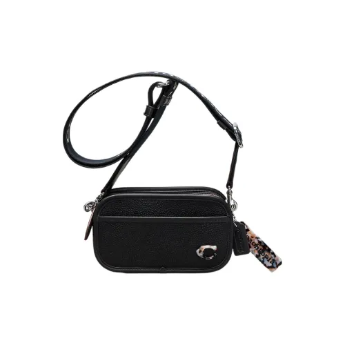 Coachtopia Leather Camera Bags Shoulder Bag Crossbody Bag Small Size Women's Black